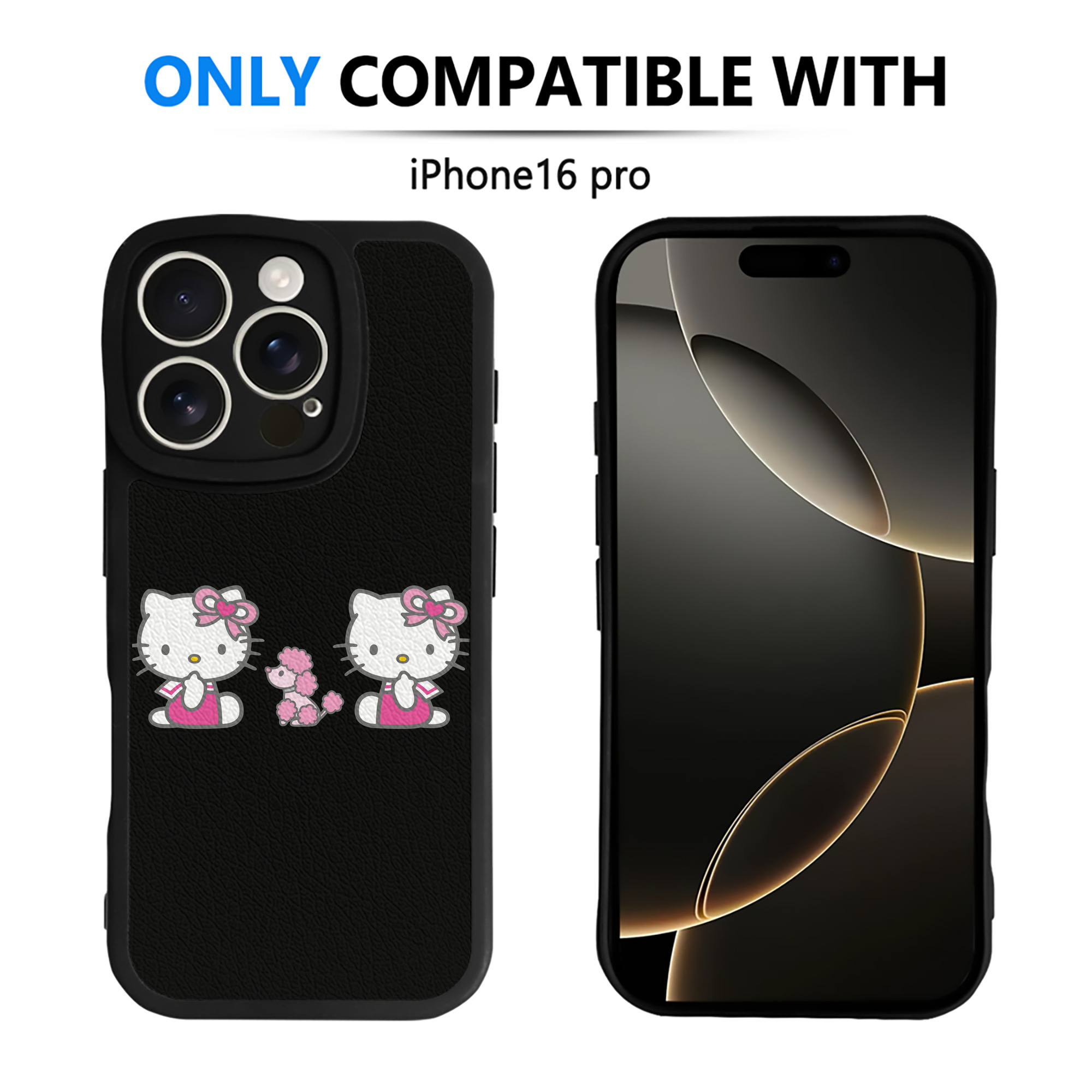 （画像用） Hello Kitty ハローキティ 【iPhone 16シリーズ対応】シリコンスマホケース（レザー調） 材質：シリコン